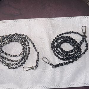 Unbranded Leather 47” Chain bags & wallets - Black-Silver PRICE FOR ONE